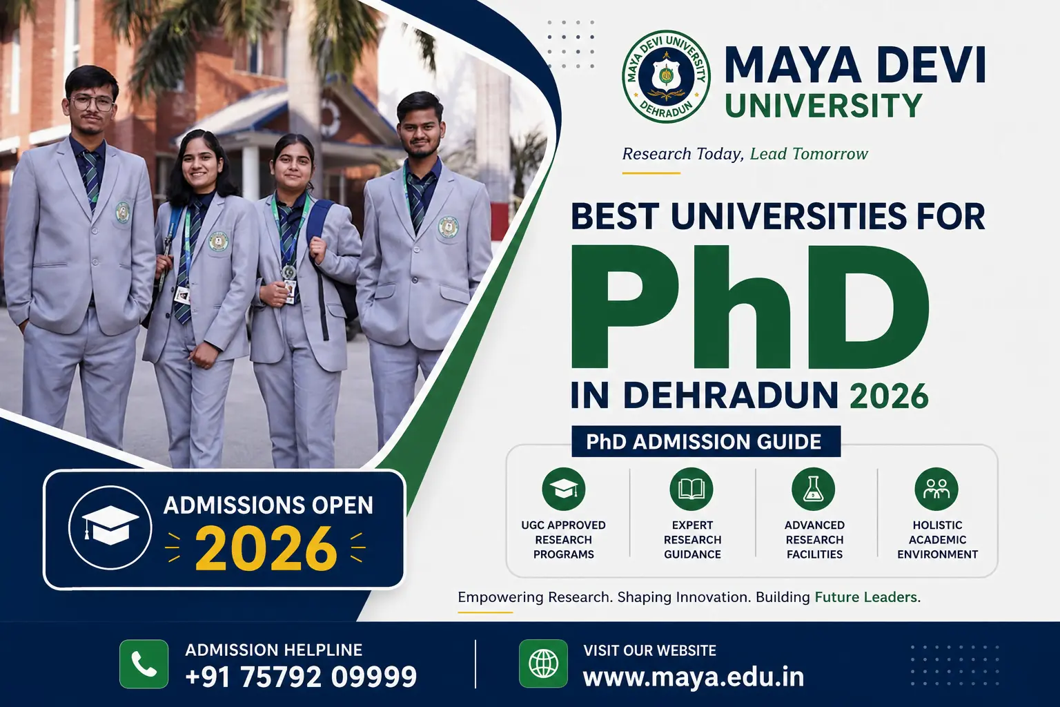 Best Universities for PhD in Dehradun (2026 Guide): Top Doctoral Programs, Research Scope, Admissions, Scholarships & Career Growth